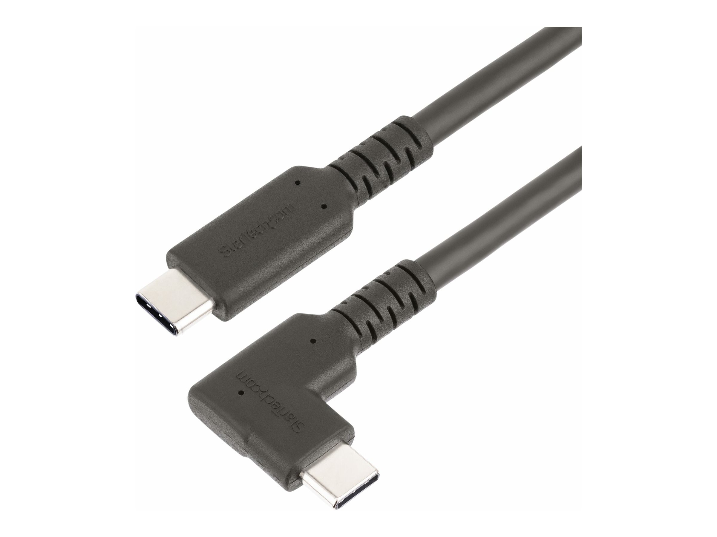 StarTech.com 1.6ft (50cm) Rugged Right Angle USB-C Cable, USB 3.2 Gen 2 (10 Gbps), USB C to C Data Transfer Cable, 4K 60Hz DP Al