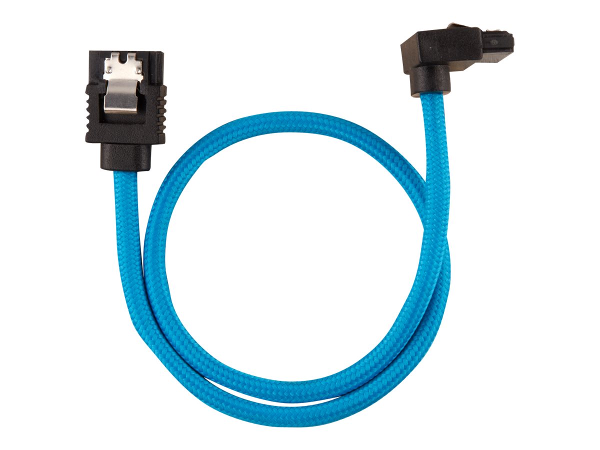 CORSAIR Premium Sleeved - SATA-Kabel - Serial ATA 150/300/600 - SATA (M) gerade, verriegelt zu SATA (M) rechtwinklig - 30 cm - B