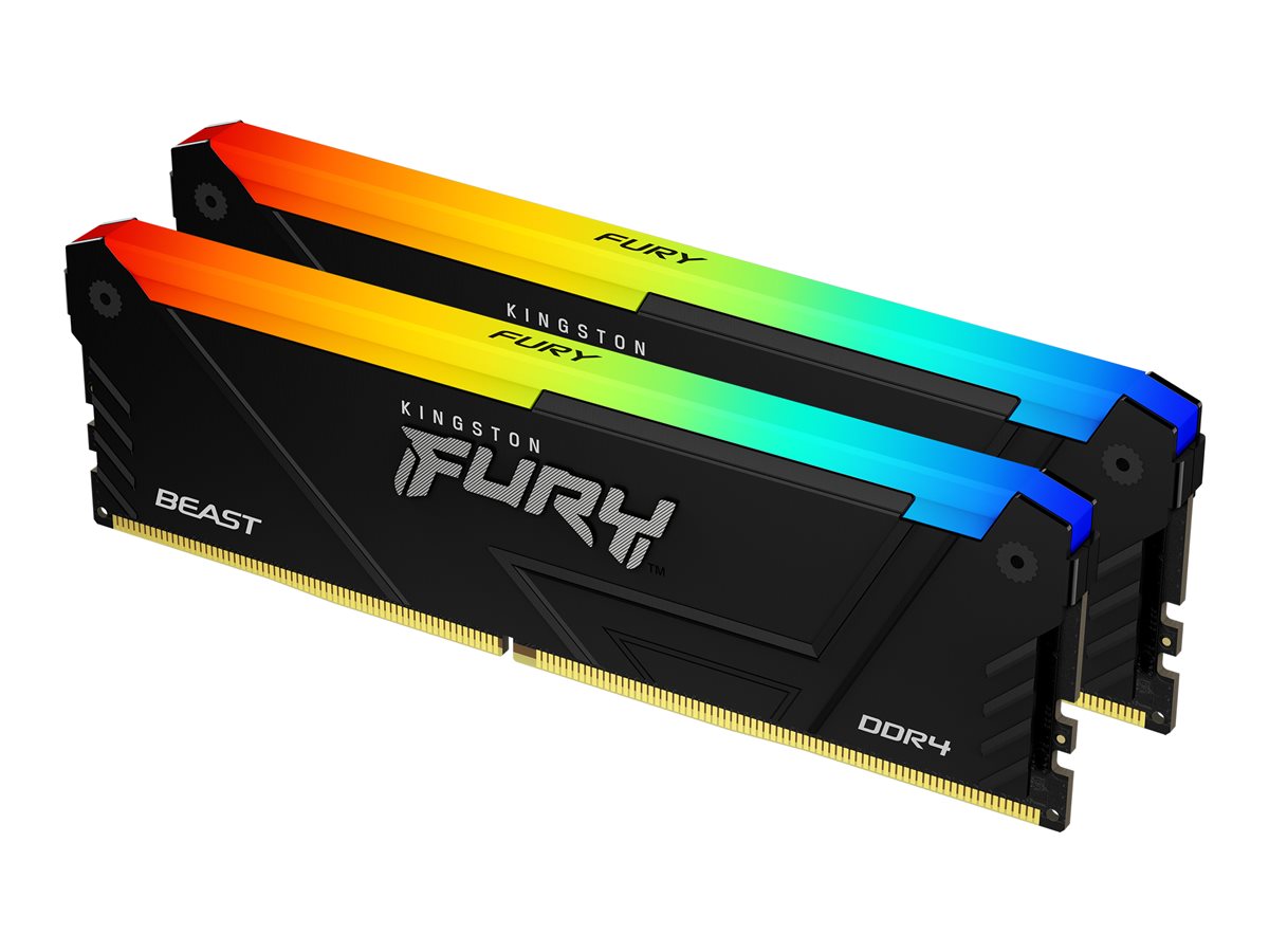 Kingston FURY Beast RGB - DDR4 - Kit - 32 GB: 2 x 16 GB - DIMM 288-PIN - 2666 MHz