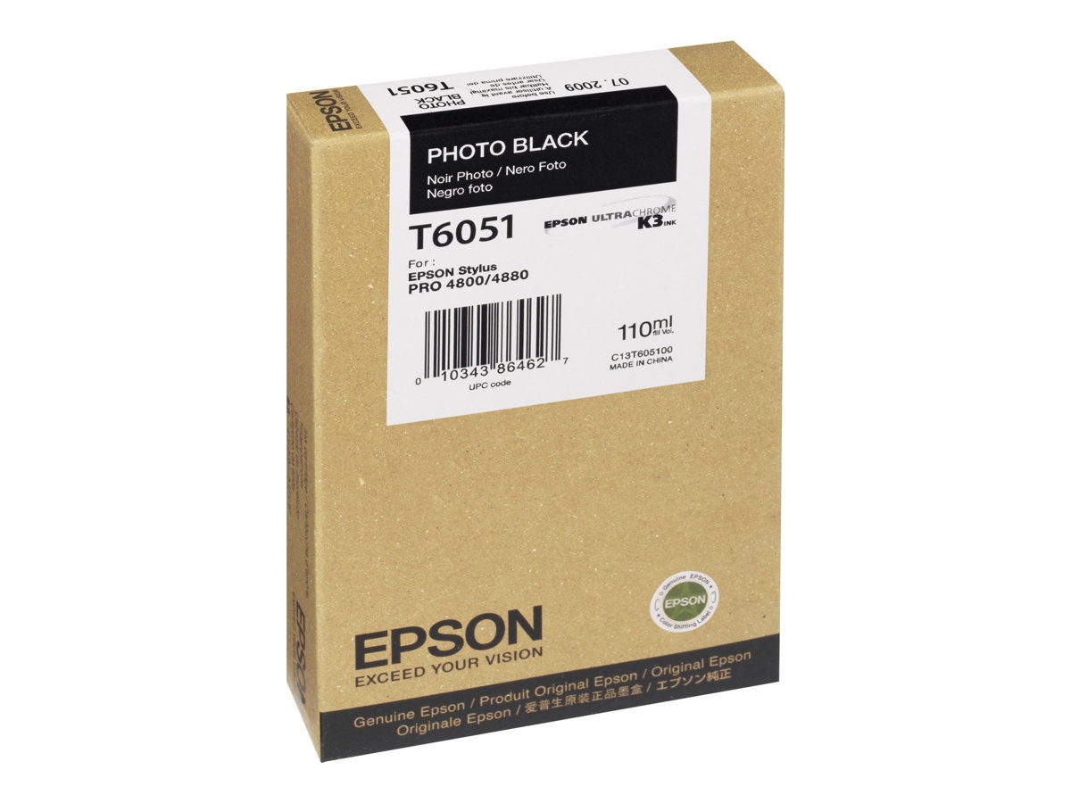Epson T6051 - 110 ml - Photo schwarz - Original - Tintenpatrone - fr Stylus Pro 4800, Pro 4880, Pro 4880 AGFA