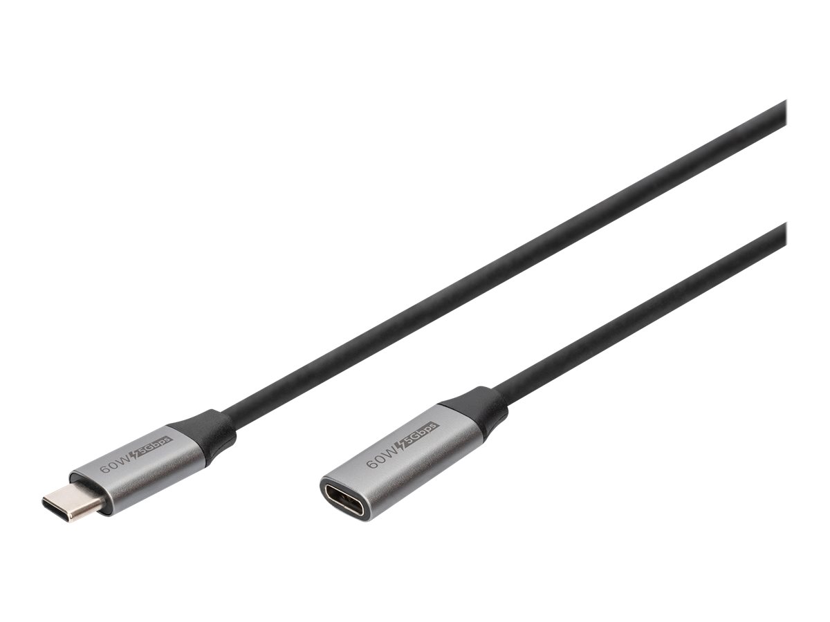 DIGITUS - USB-Verlngerungskabel - 24 pin USB-C (M) zu 24 pin USB-C (W) - USB 3.1 - 1 m - 4K Untersttzung