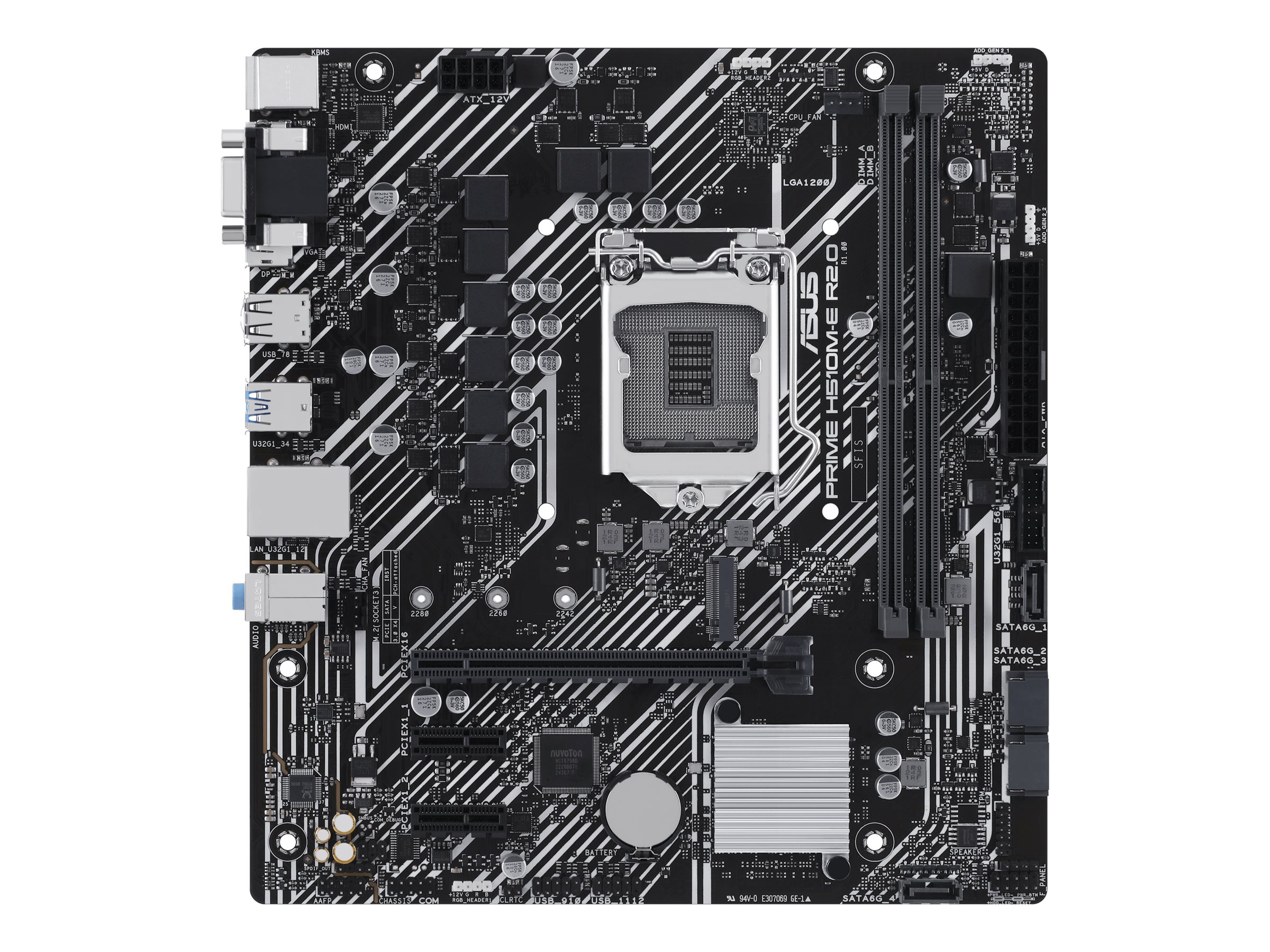 ASUS PRIME H510M-E R2.0 - Motherboard - micro ATX - LGA1200-Sockel - H470 Chipsatz - USB 3.2 Gen 1