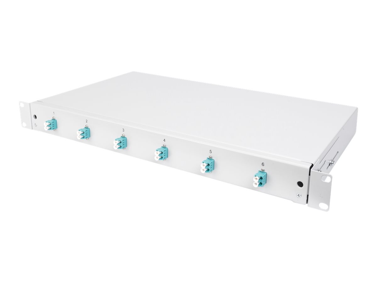 DIGITUS Professional - Glasfaserkabelkiste - LC MM X 6 - Grau, RAL 7035 - 1U - 48.3 cm (19