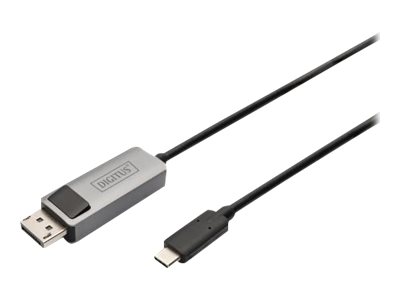 DIGITUS - Adapterkabel - DisplayPort (M) zu 24 pin USB-C (M) - DisplayPort 1.4 - 1 m - verseilt, bi-direktional, untersttzt 8K 