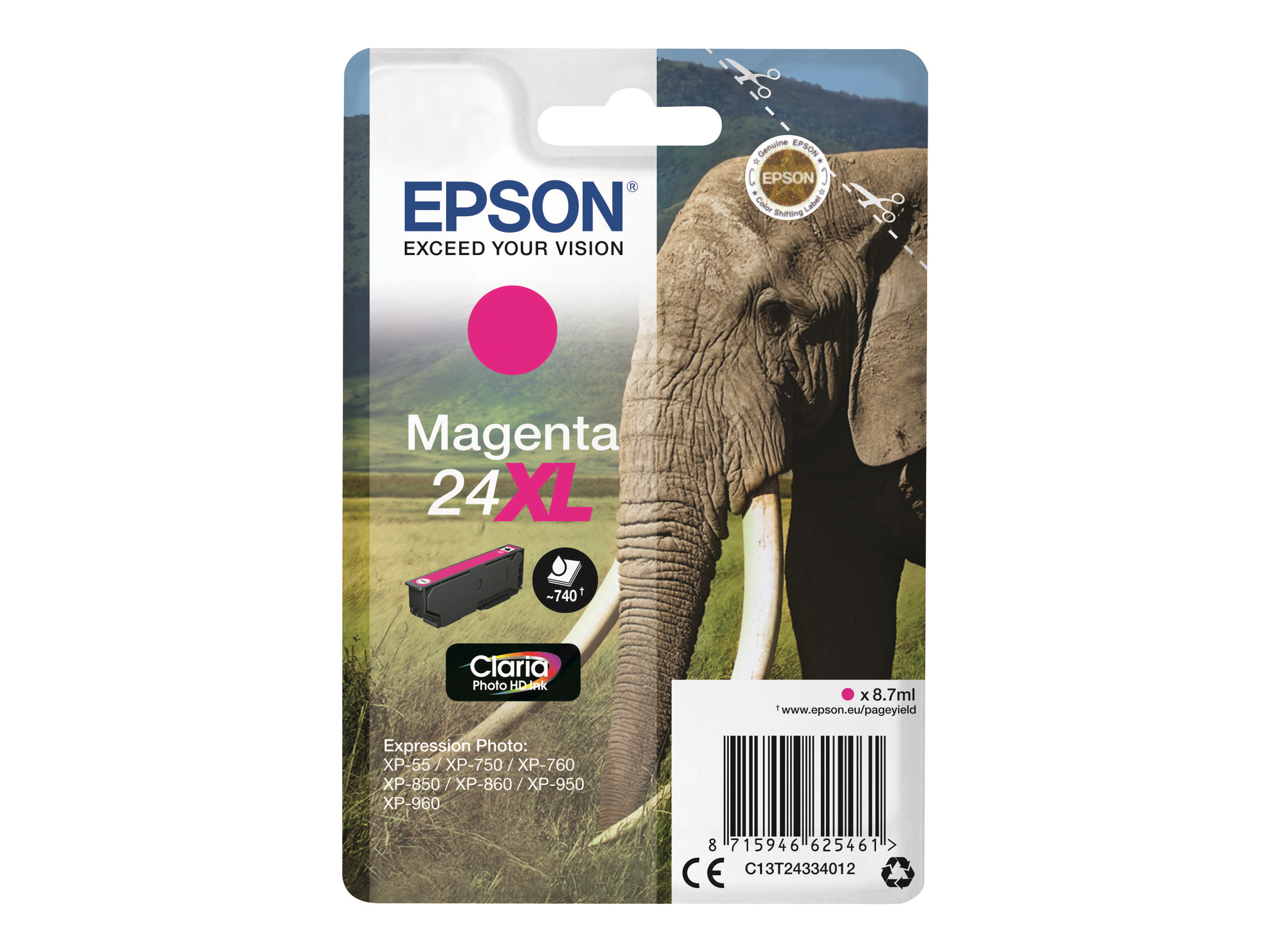 Epson 24XL - 8.7 ml - XL - Magenta - Original - Tintenpatrone