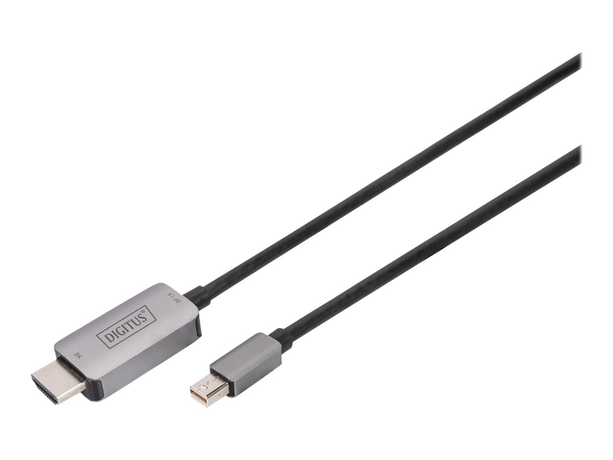 DIGITUS - Adapterkabel - Mini DisplayPort (M) zu HDMI (M) - 1 m - Support von 8K 60 Hz - Schwarz