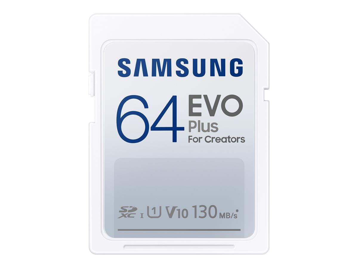 Samsung EVO Plus MB-SC64K - Flash-Speicherkarte - 64 GB - Video Class V10 / UHS-I U1 / Class10 - SDXC UHS-I