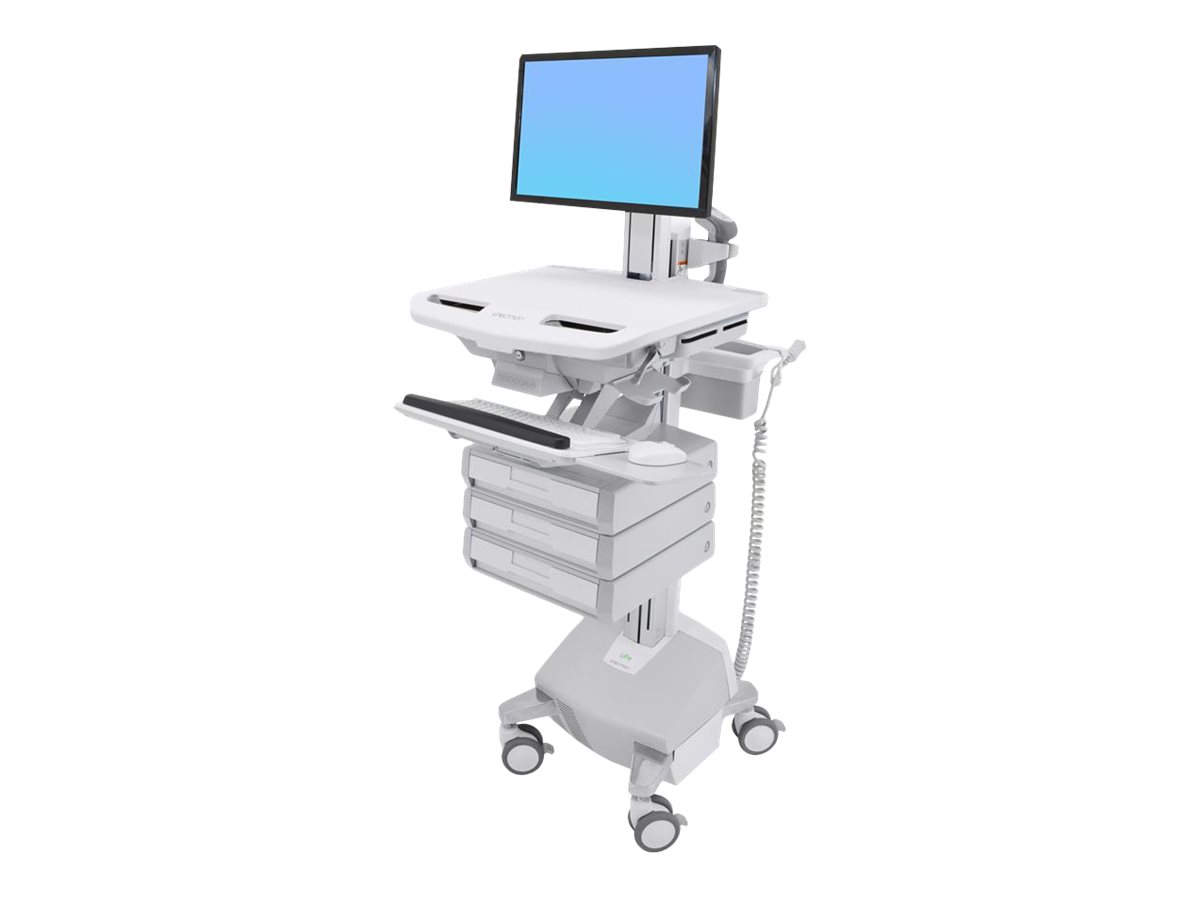 Ergotron Cart with LCD Pivot, LiFe Powered, 3 Drawers - Wagen - fr LCD-Display / PC-Ausrstung - verriegelbar - medizinisch - A