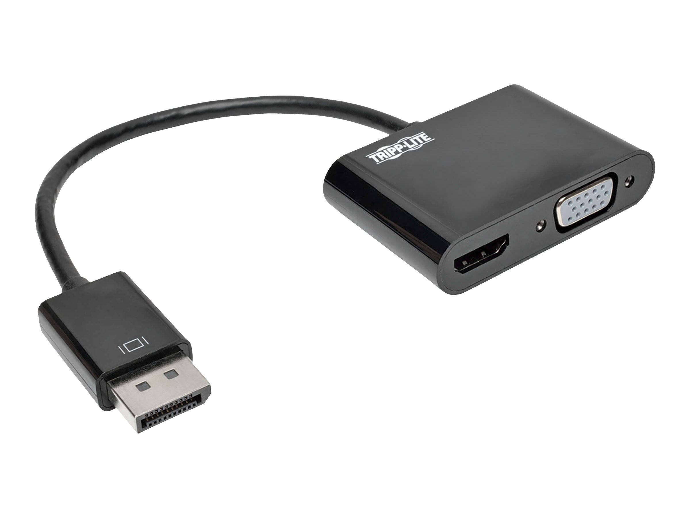 Tripp Lite DisplayPort 1.2 to HDMI VGA Adapter Converter 4Kx2K 50 Pack - Videokonverter - DisplayPort - HDMI, VGA - Schwarz - bu