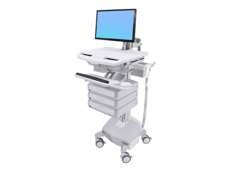 Ergotron Cart with LCD Arm, LiFe Powered, 3 Drawers - Wagen - offene Architektur - fr LCD-Display / PC-Ausrstung - verriegelba