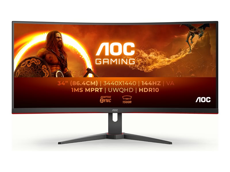 AOC Gaming CU34G2XE/BK - LED-Monitor mit CH Garantie - Gaming - gebogen - 86.4 cm (34