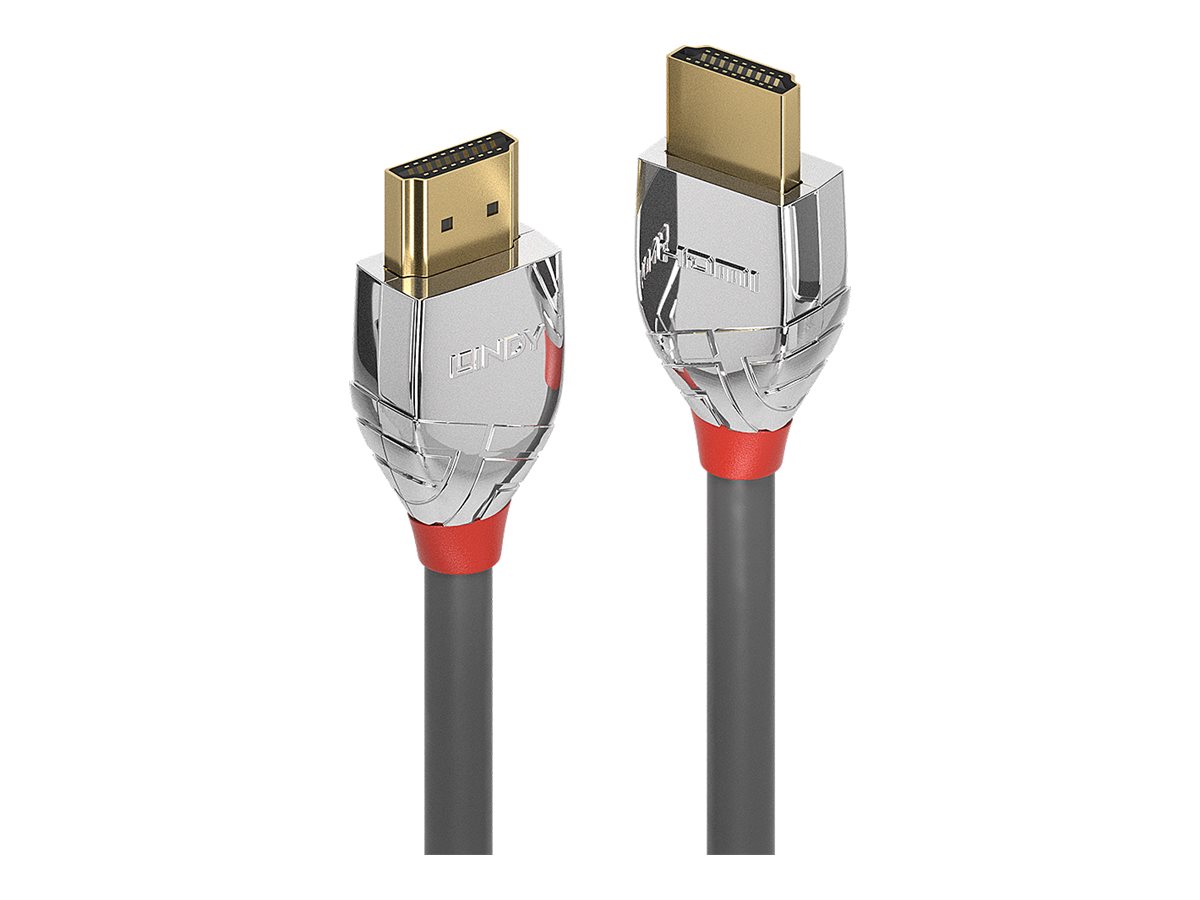 Lindy Cromo Line - HDMI-Kabel mit Ethernet - HDMI mnnlich zu HDMI mnnlich - 1 m - Dreifachisolierung - Grau