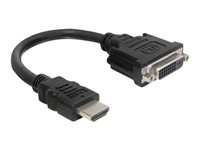 Delock - Adapterkabel - HDMI mnnlich zu DVI-I weiblich - 20 cm - Schwarz - untersttzt 1920 x 1080 bei 60 Hz