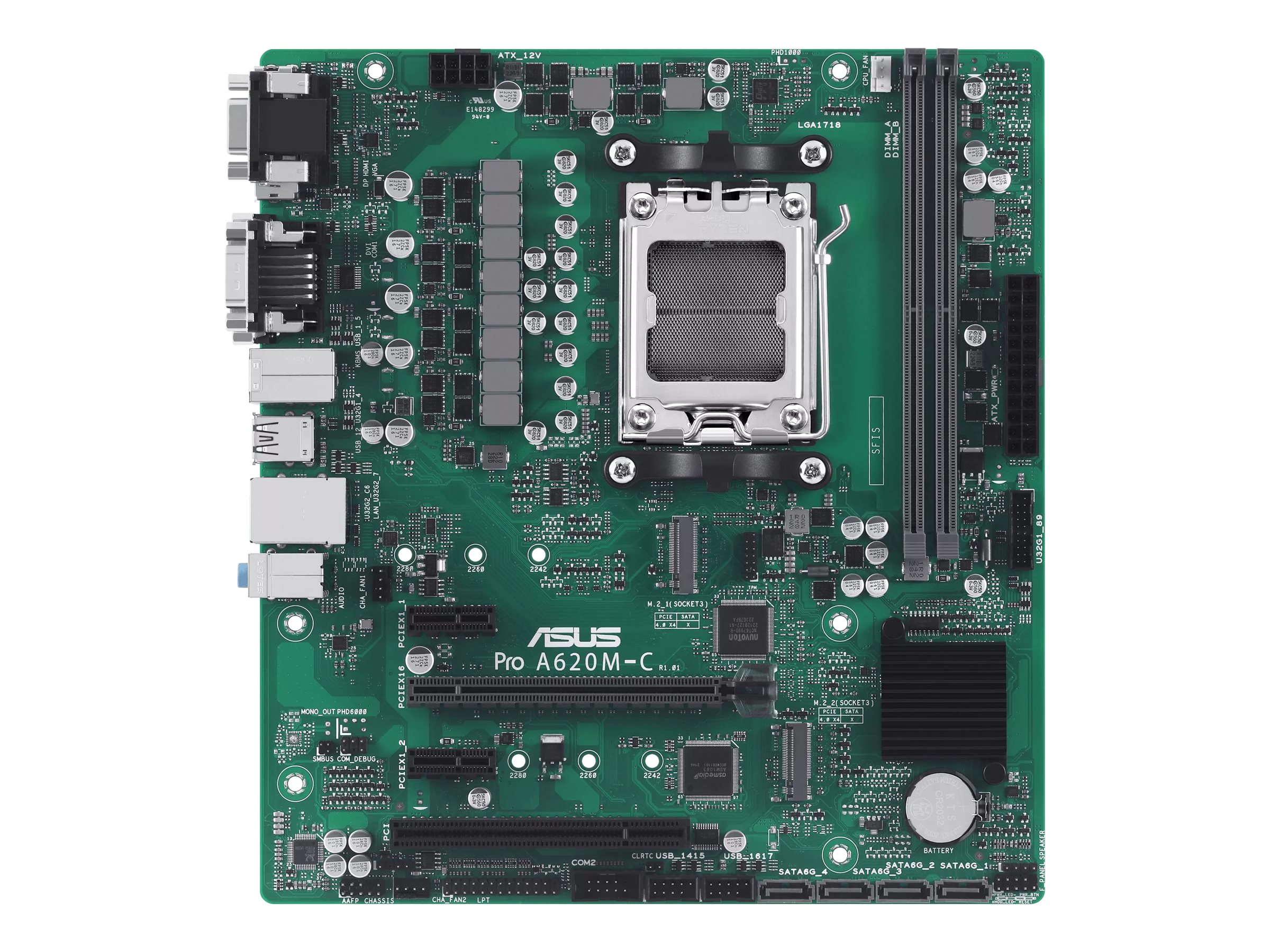 ASUS Pro A620M-C-CSM - Motherboard - micro ATX - Socket AM5 - AMD B650 Chipsatz - USB 3.2 Gen 1, USB 3.2 Gen 2, USB-C 3.2 Gen2