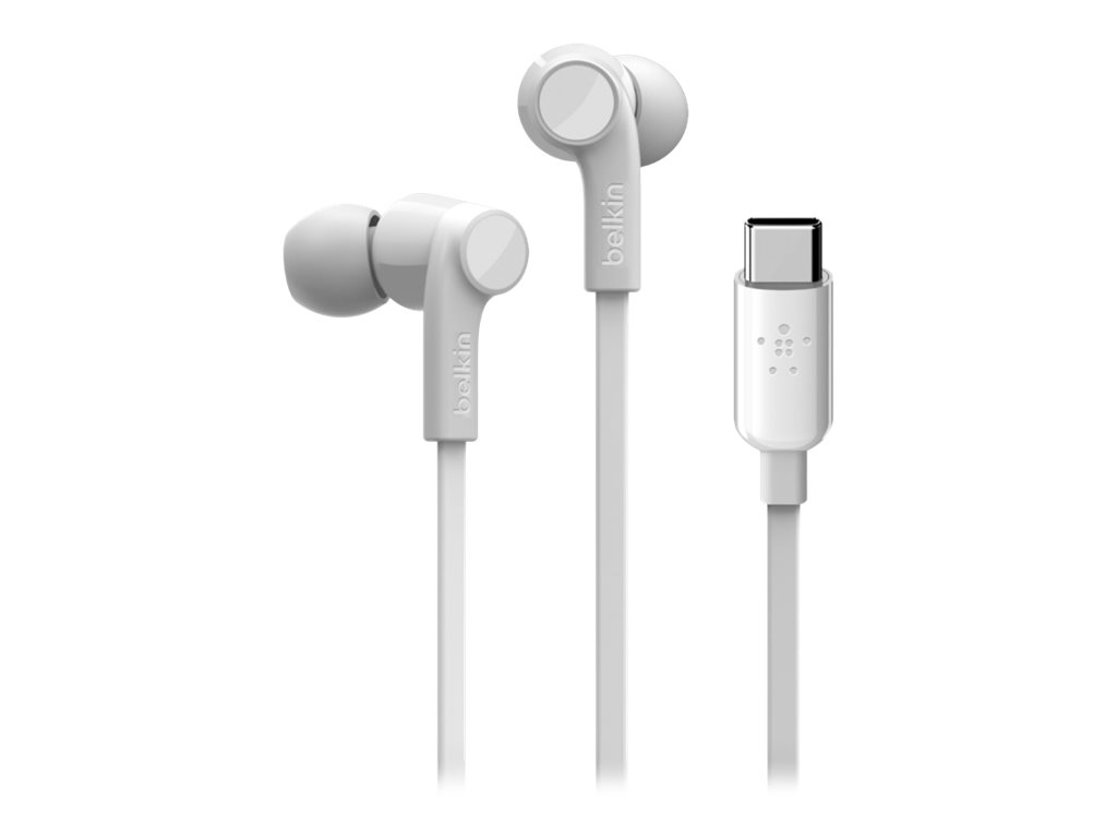 Belkin ROCKSTAR - Ohrhrer mit Mikrofon - im Ohr - kabelgebunden - USB-C - Geruschisolierung