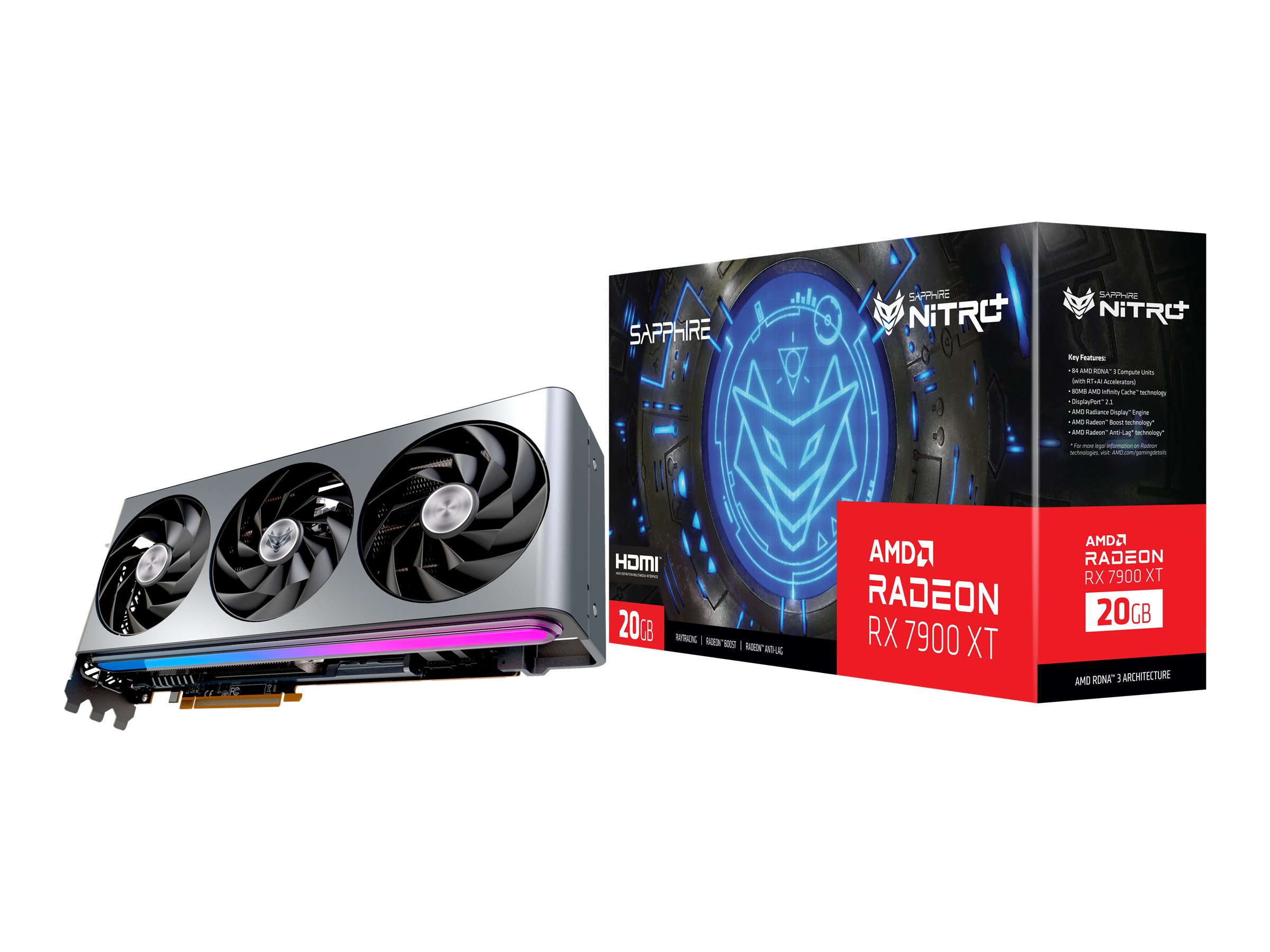 Sapphire NITRO+ Radeon RX 7900 XT Vapor-X - Grafikkarten - Radeon RX 7900 XT - 20 GB GDDR6 - PCIe 4.0 x16 - 2 x HDMI, 2 x Displa