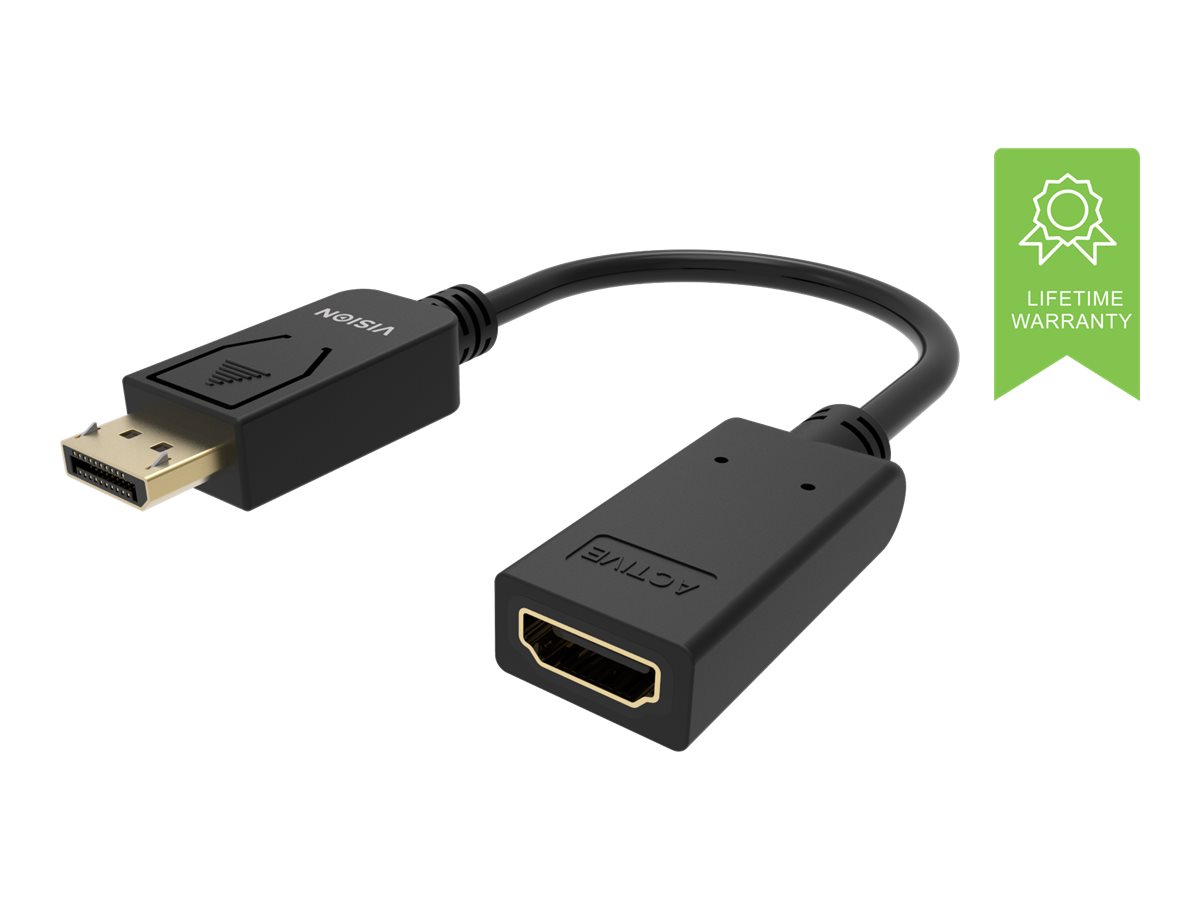 VISION Professional - Videoadapter - DisplayPort mnnlich zu HDMI weiblich - Schwarz - 4K Untersttzung