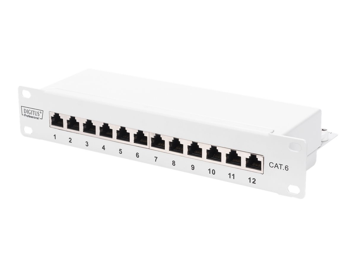 DIGITUS Professional DN-91612S-G - Patch Panel - Rack montierbar - CAT 6 - STP - RJ-45 X 12