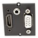Bachmann Custom module - Modulares Faceplate-Snap-In - Mini-Phone Stereo 3,5 mm, HDMI, VGA - Schwarz