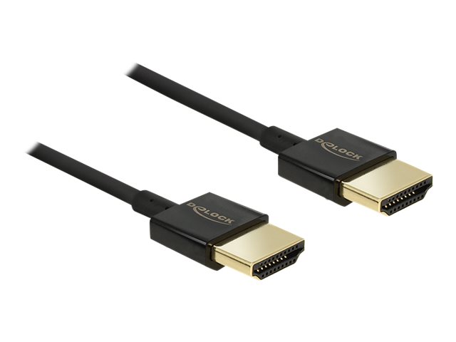 Delock Slim Premium - HDMI-Kabel mit Ethernet - HDMI mnnlich zu HDMI mnnlich - 4.5 m - dreifach abgeschirmtes Twisted-Pair-Kab