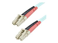 StarTech.com 1m (3ft) LC/UPC to LC/UPC OM3 Multimode Fiber Optic Cable, Full Duplex 50/125µm Zipcord Fiber Cable, 100G Networks