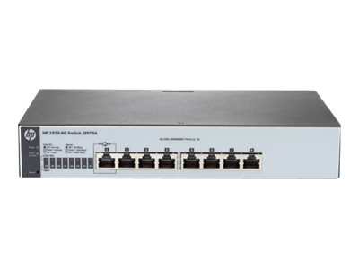 HPE 1820-8G - Switch - managed - 8 x 10/100/1000 - Desktop, an Rack montierbar, wandmontierbar
