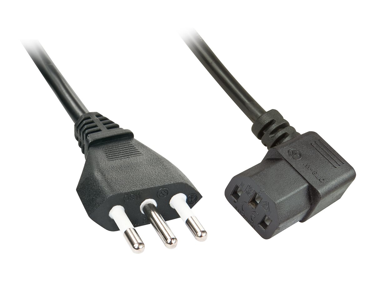 Lindy - Stromkabel - CEI 23-50 (M) zu power IEC 60320 C13 - 2 m - 90 Stecker, geformt - Schwarz