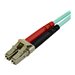 StarTech.com 15m OM3 LC to LC Multimode Duplex Fiber Optic Patch Cable - Aqua - 50/125 - LSZH Fiber Optic Cable - 10Gb (A50FBLCL
