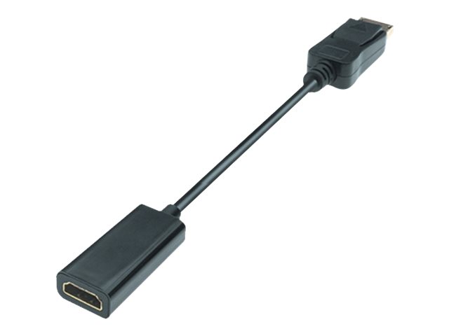 M-CAB - Videoadapter - DisplayPort mnnlich zu HDMI weiblich - 20 cm - Schwarz - 4K Untersttzung, Passiv