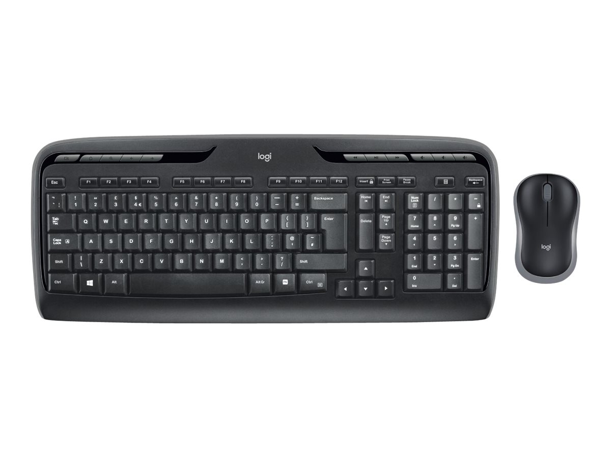 Logitech Wireless Combo MK330 - Tastatur-und-Maus-Set - kabellos - 2.4 GHz - US International - Schwarz