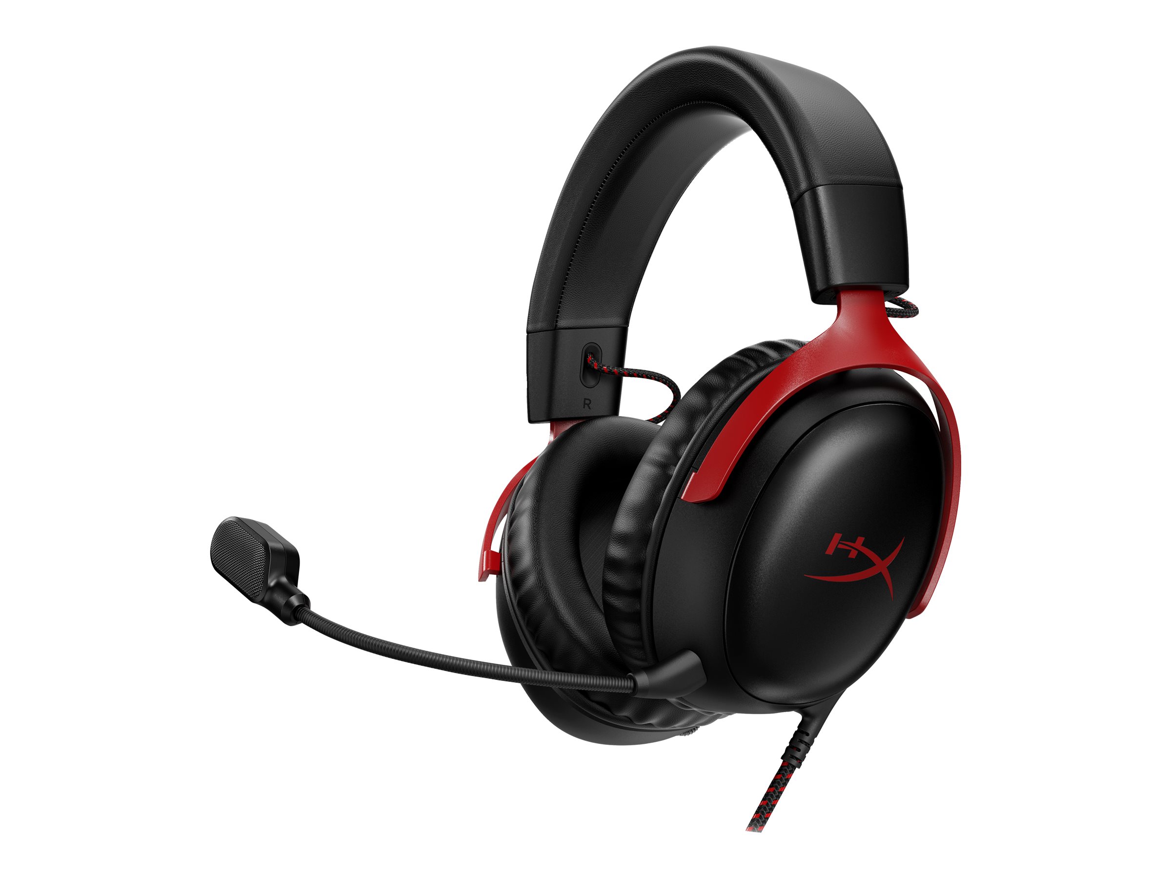 HyperX Cloud 3 - Headset - ohrumschliessend - kabelgebunden - USB, 3,5 mm Stecker - Schwarz, Rot