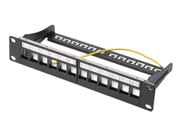 DIGITUS Professional DN-91420 - Patchpanel (Blindblech) - STP - Schwarz, RAL 9005 - 1U - 25.4 cm (10