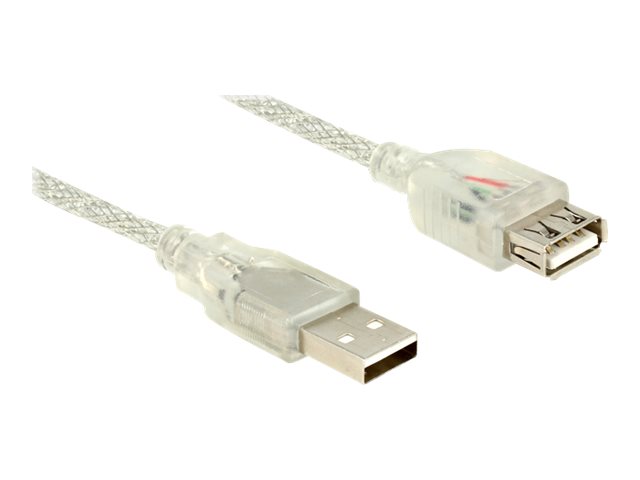 Delock - USB-Verlngerungskabel - USB (W) zu USB (M) - USB 2.0 - 1 m - durchsichtig