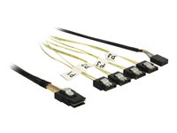 Delock - SATA- / SAS-Kabel - SAS 6Gbit/s - Mini SAS (SFF-8087) zu SATA, Seitenband - 1 m