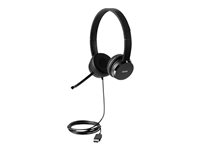 Lenovo 100 - Headset - On-Ear - kabelgebunden - USB - Schwarz