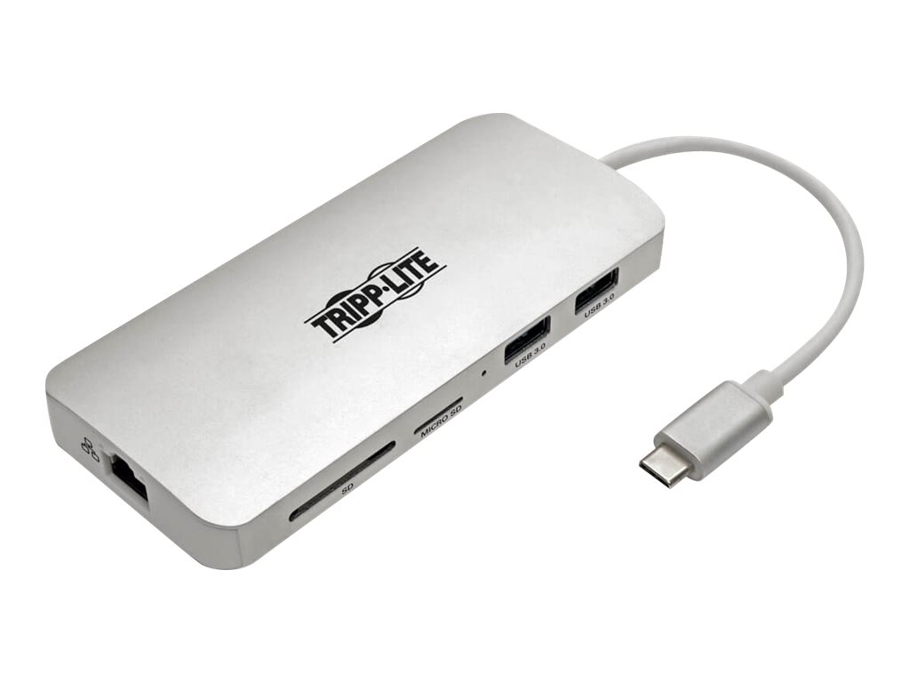Tripp Lite USB C Docking Station, 4K @ 30 Hz, HDMI, Thunderbolt 3, USB-A Hub, PD Charging, SD/Micro SD, GbE, USB Type C, USB-C -