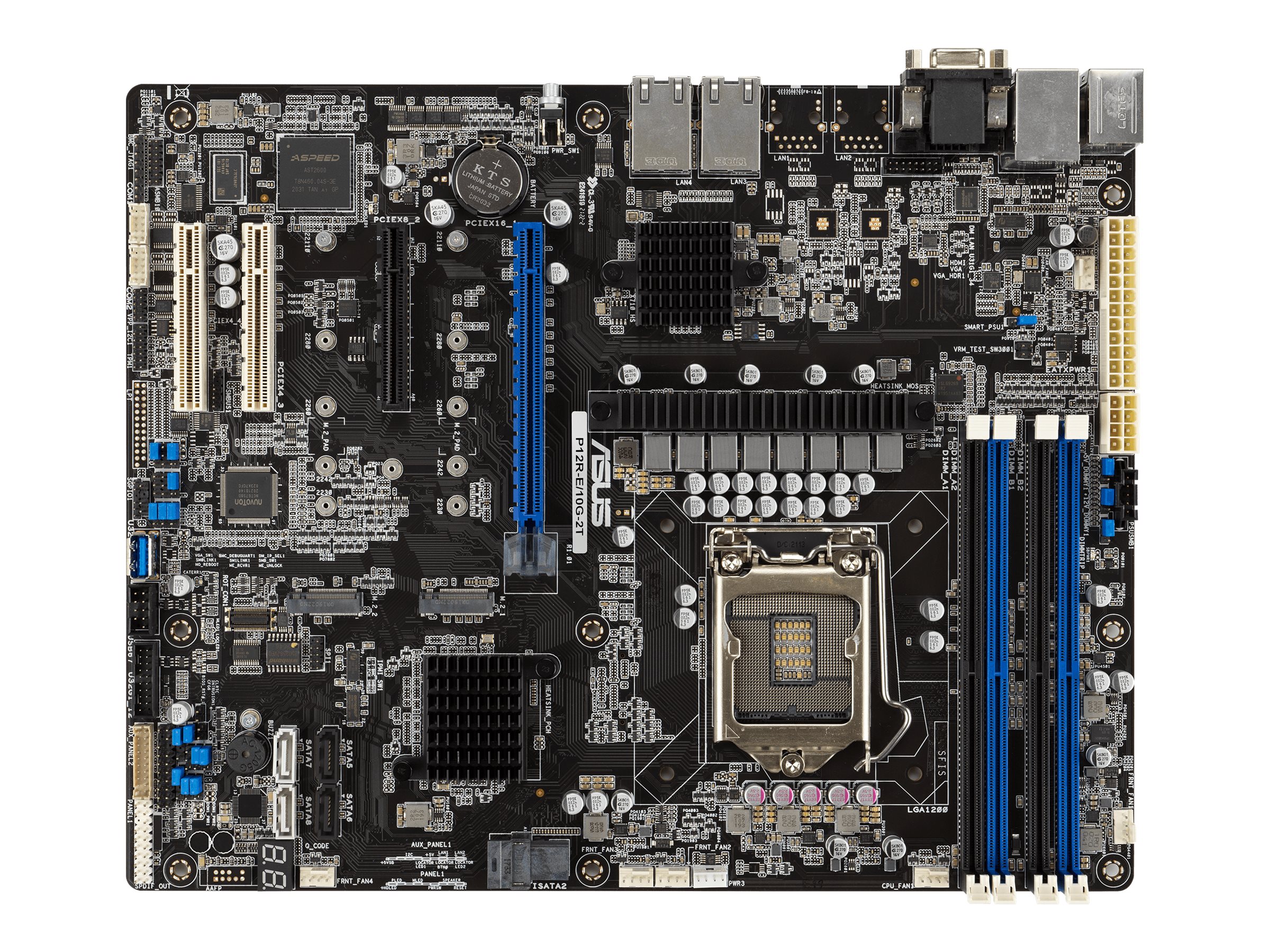 ASUS P12R-E/10G-2T - Motherboard - ATX - LGA1200-Sockel - C256 Chipsatz - USB 3.2 Gen 2, USB 3.2 Gen 1