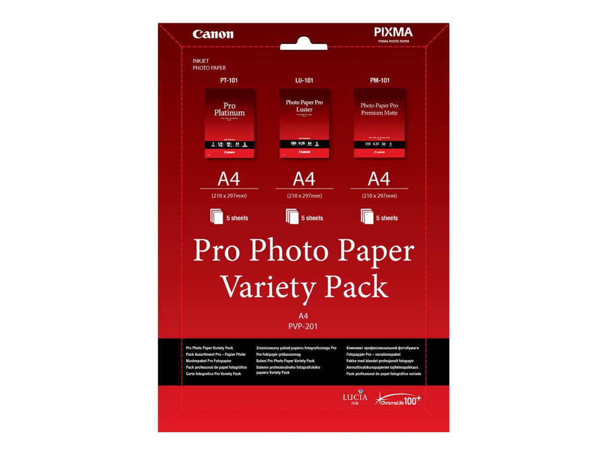 Canon Pro Variety Pack PVP-201 - A4 (210 x 297 mm) 15 Blatt Fotopapier-Kit