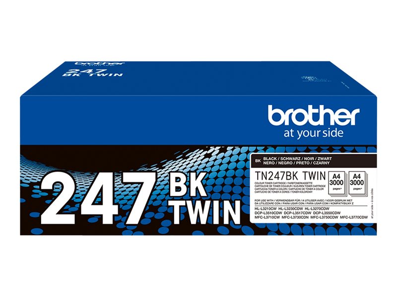 Brother TN247BK TWIN - 2er-Pack - Hohe Ergiebigkeit - Schwarz - original - Tonerpatrone