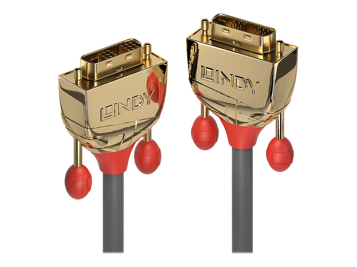 Lindy Gold - DVI-Kabel - Single Link - DVI-D (M) zu DVI-D (M) - 10 m - Daumenschrauben