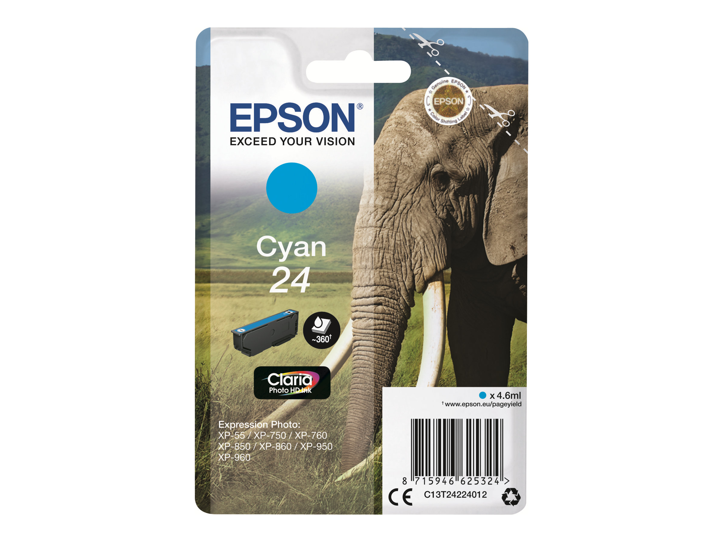 Epson 24 - 4.6 ml - Cyan - Original - Blister mit RF-Alarm - Tintenpatrone