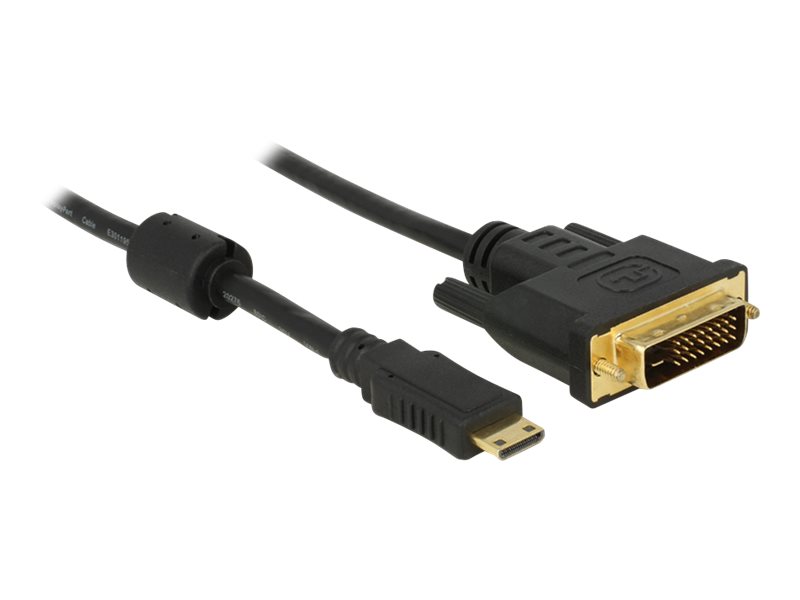 Delock - Adapterkabel - Dual Link - 19 pin mini HDMI Type C mnnlich zu DVI-D mnnlich - 1 m - Schwarz