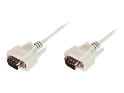 ASSMANN - Kabel seriell - DB-9 (M) zu DB-9 (M) - 3 m - geformt, Daumenschrauben - beige