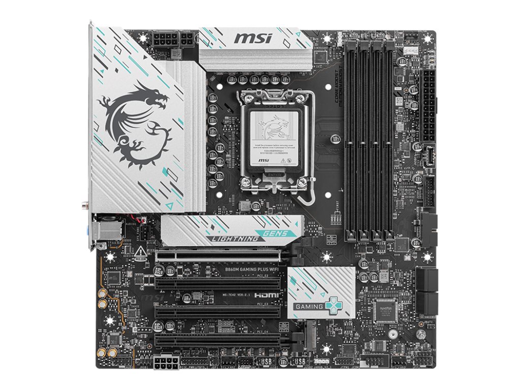 MSI B860M GAMING PLUS WIFI - Motherboard - micro ATX - LGA1851-Sockel - B860 Chipsatz - USB-C 3.2 Gen2, USB-C 3.2 Gen 1, USB 3.2