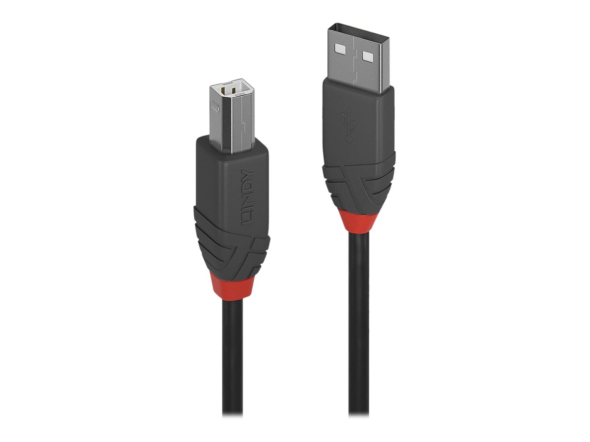 Lindy Anthra Line - USB-Kabel - USB (M) zu USB Typ B (M) - USB 2.0 - 20 cm - rund