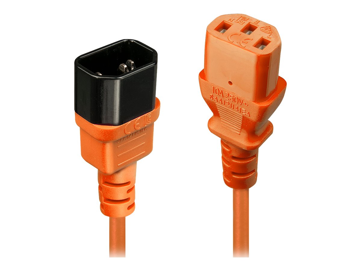 Lindy - Spannungsversorgungs-Verlngerungskabel - power IEC 60320 C13 zu IEC 60320 C14 - 2 m - geformt - orange