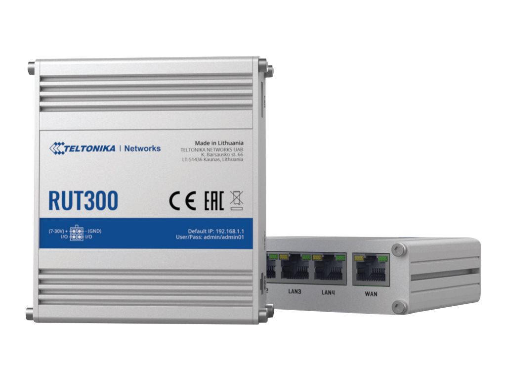 Teltonika RUT300 - Router - 5-Port-Switch - an DIN-Schiene montierbar, oberflchenmontierbar