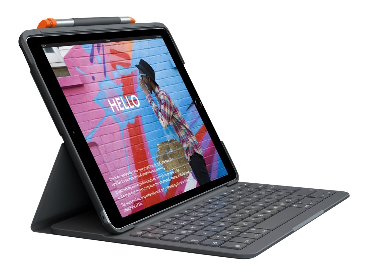 Logitech Slim Folio - Tastatur und Foliohlle - kabellos - Bluetooth LE - QWERTZ - Deutsch