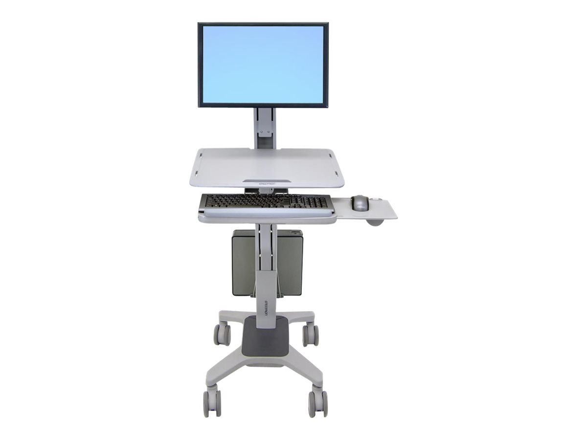 Ergotron WorkFit-C Single LD Sit-Stand Workstation - Wagen - fr LCD-Display / PC-Ausrstung - Grau - Bildschirmgrsse: bis zu 7