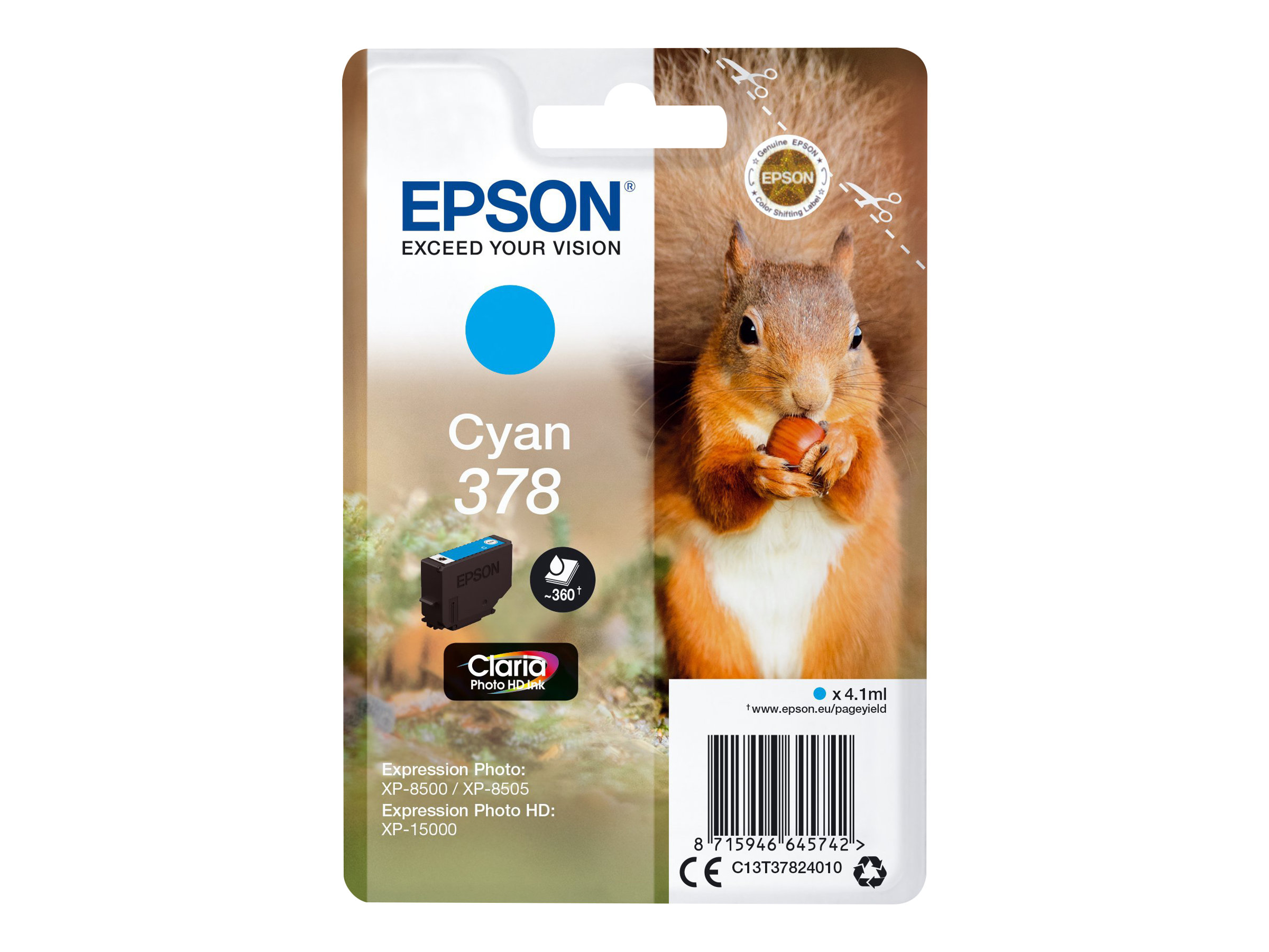 Epson 378 - 4.1 ml - Cyan - original - Blisterverpackung - Tintenpatrone